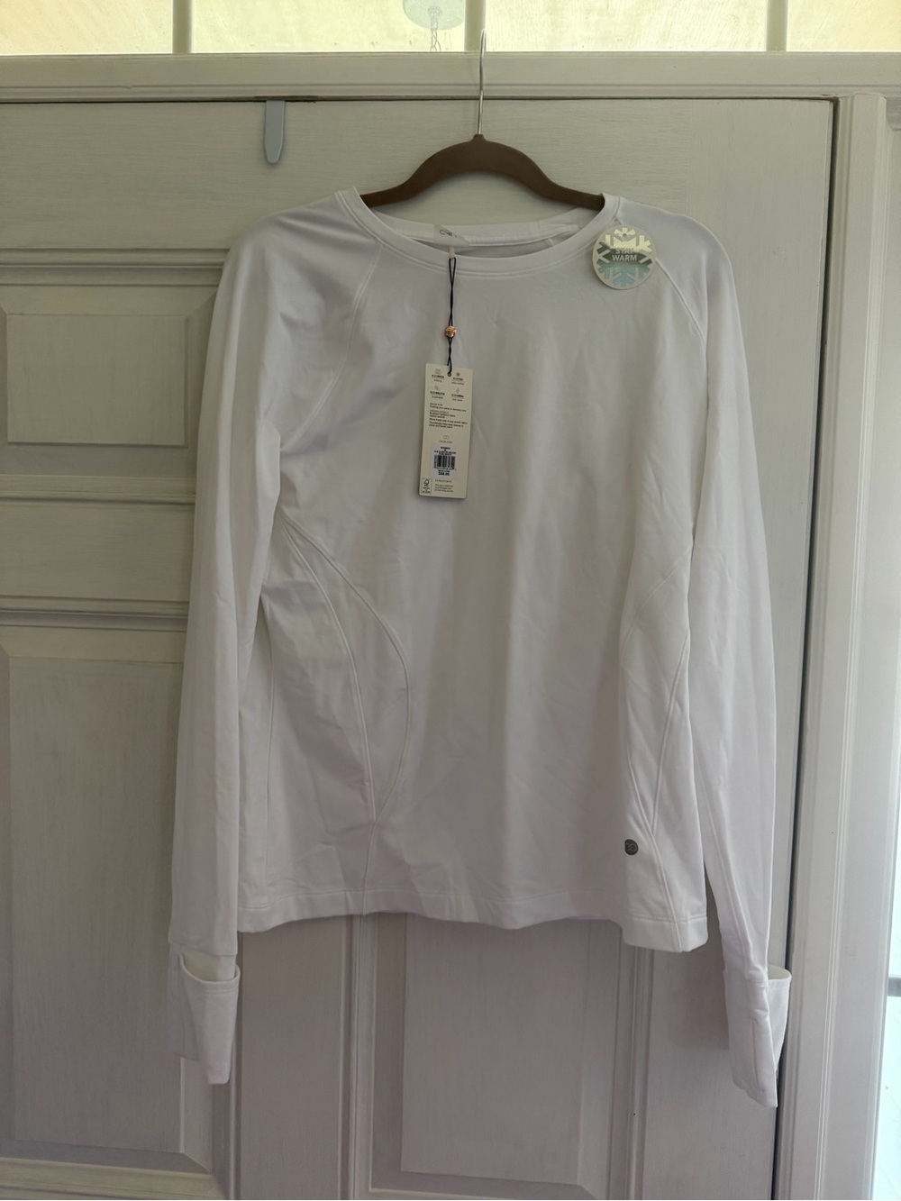 CALIA White Long-Sleeve Crewneck Workout Long Sleeve